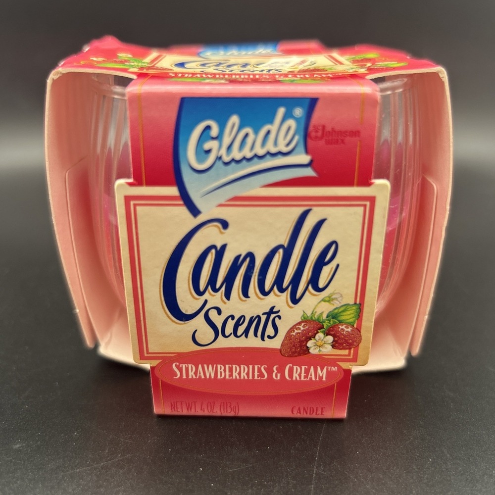 Vintage 90's Glade Candle Scents Jar Strawberries & Cream New in Package